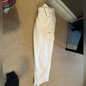 Aritzia Mega Fleece Cargo Sweatpants white